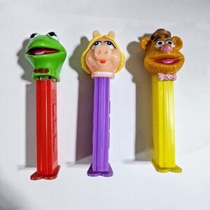 Muppets Pez Dispensers Lot Of 3. Kermit, Miss Piggy, Fozzie Bear